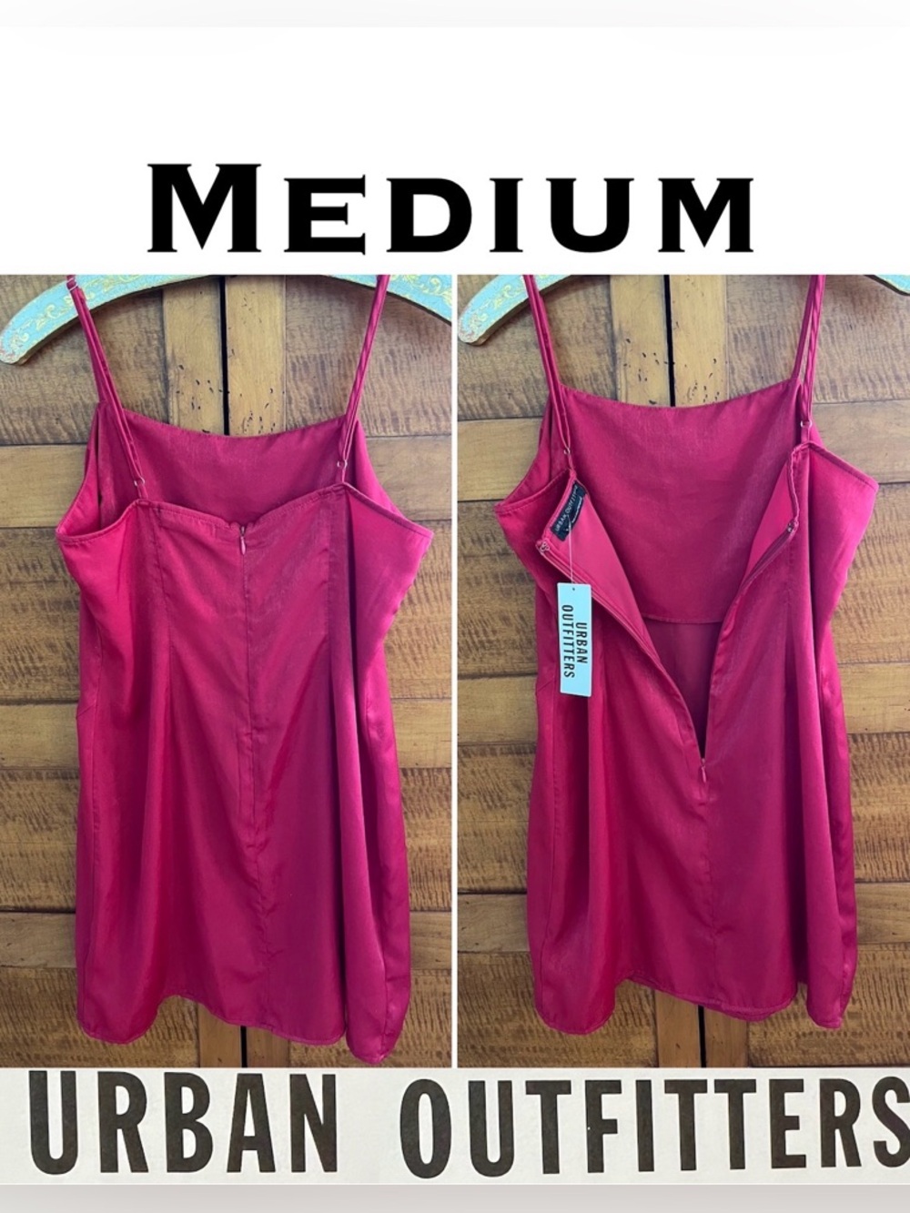 Urban Outfitters Rouge/Red Satin Slip Dress